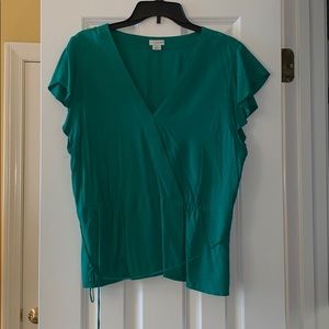 J Crew Ruffle Sleeve Top